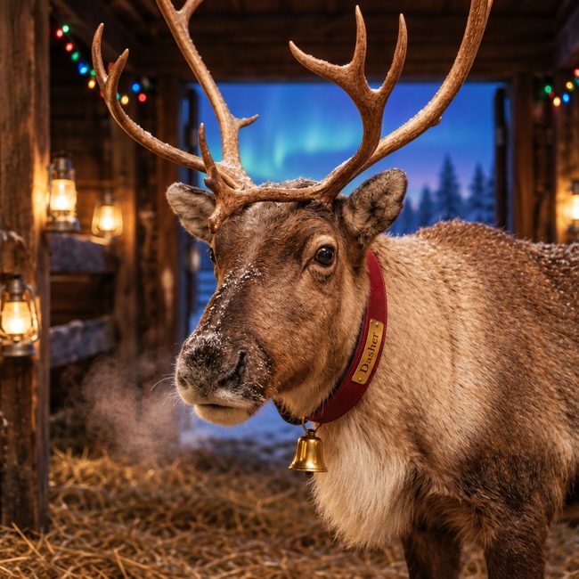 Dasher, Fast, confident lead reindeer who loves a clean takeoff.