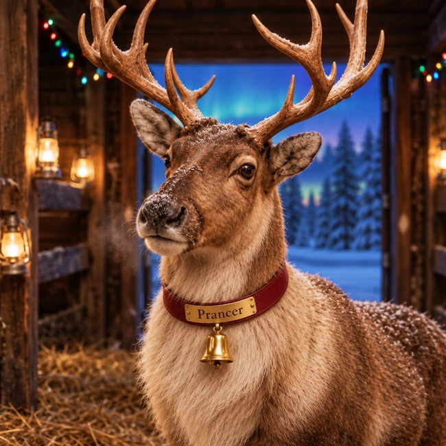 Prancer, Elegant reindeer who loves presentation and standing tall.