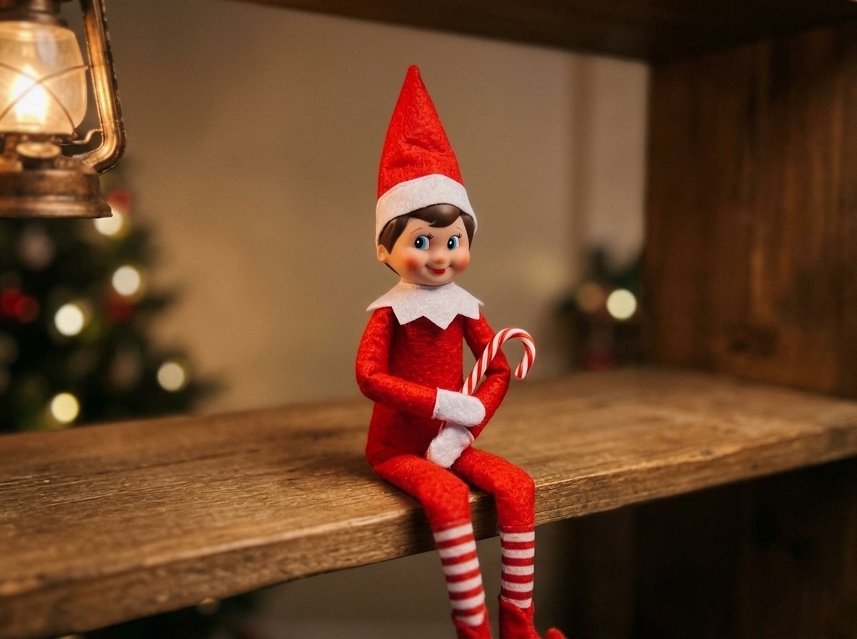 Your Scout Elf, Tinsel, at home