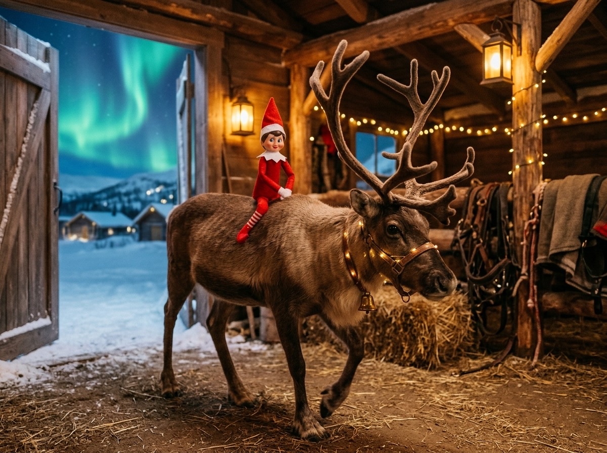Riding with the reindeer